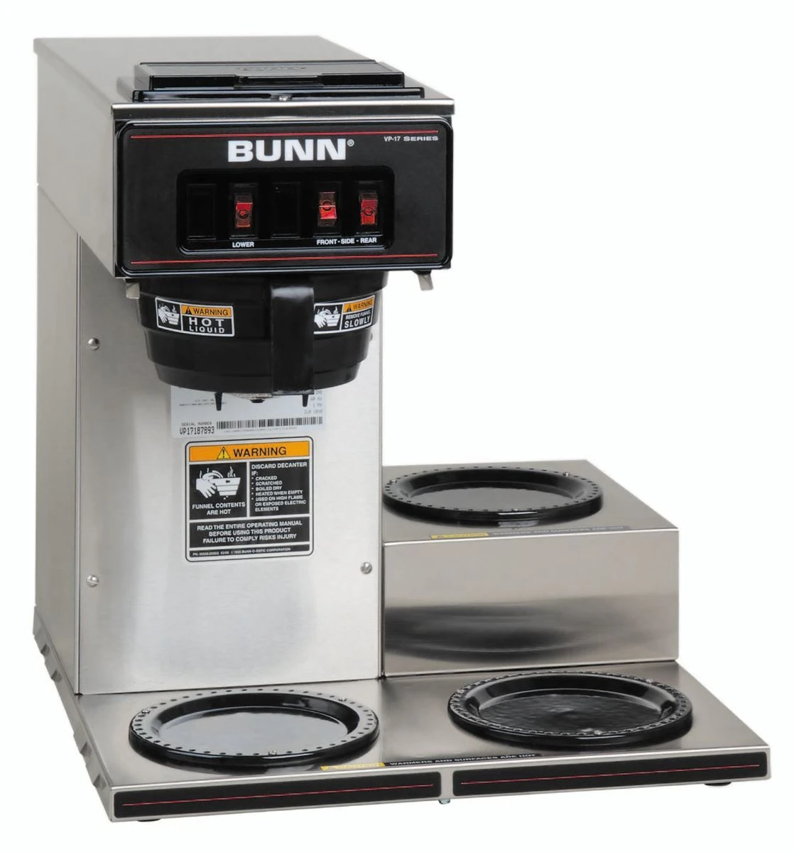 BUNN® BUNN 13300.0003: Pourover Coffee Brewer W/ 3 Lower Warmers SST 4 BUNN® BUNN 13300.0003: Pourover Coffee Brewer W/ 3 Lower Warmers SST - Image 2