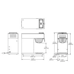 BUNN® BUNN 13300.0011: Pourover Coffee Brewer With 1 Warmer Black -Koffee Express Shop 13300.9997 vp17 1 fig1 sht1 i 3 1