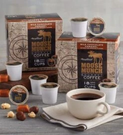 Harry & David Milk Chocolate Caramel Moose Munch Single-Serve Coffee 4/18 Count -Koffee Express Shop 18 32719 30w 01ec 1