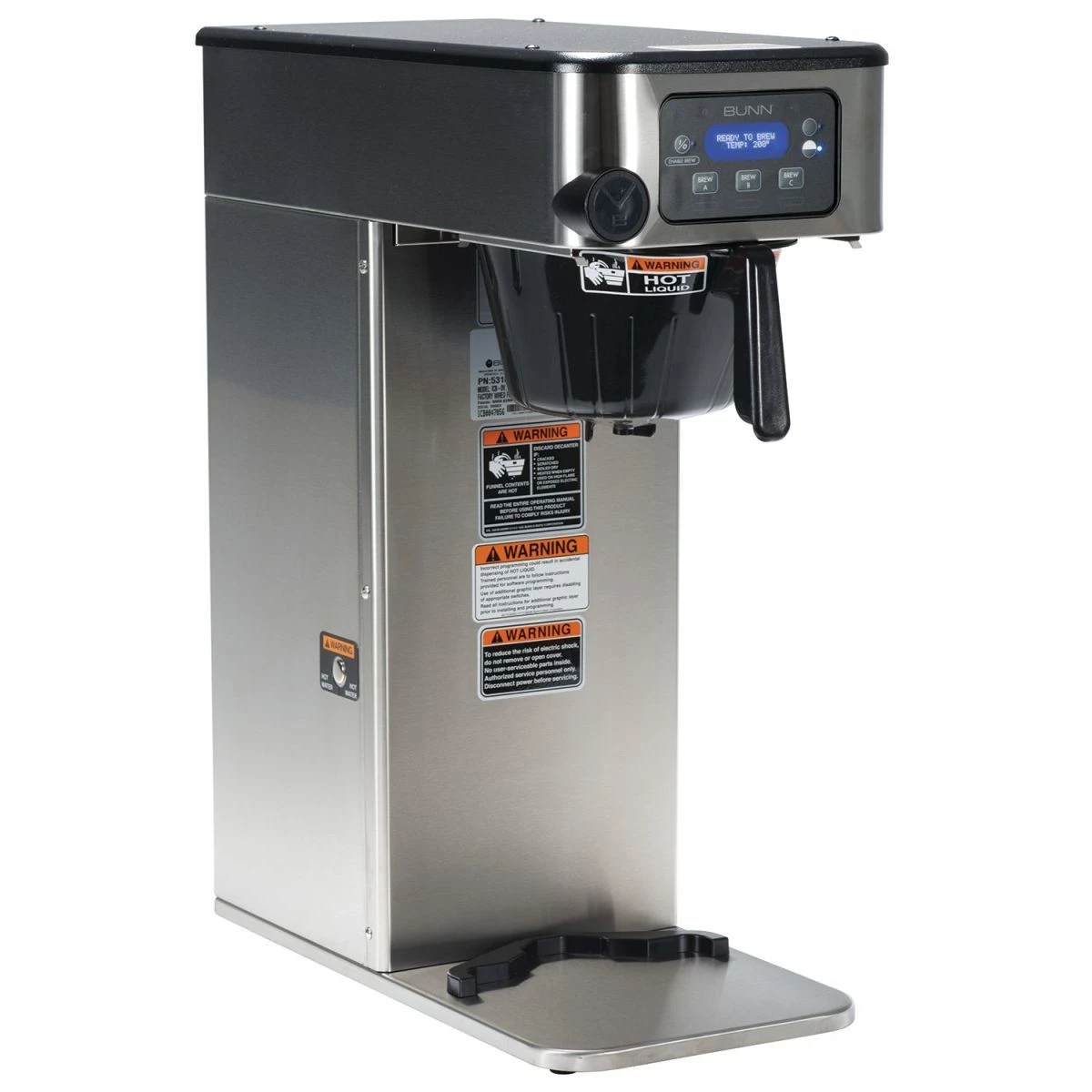 BUNN® Bunn 53100.0000 ICB Infusion Series Coffee Brewer-Dual Volt, 120V, Digital Readout Displays 3 BUNN® Bunn 53100.0000 ICB Infusion Series Coffee Brewer-Dual Volt, 120V, Digital Readout Displays