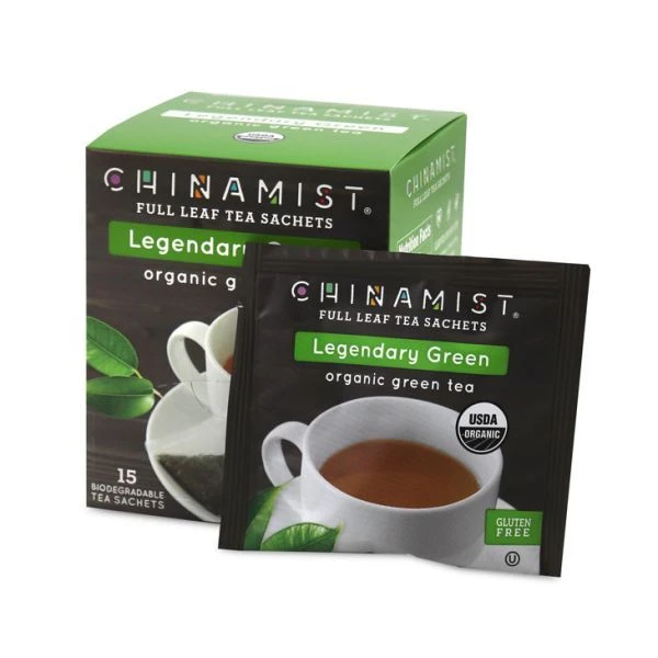China Mist - Legendary Green Organic Black Full Leaf Tea Sachet, 15 Count Box 3 China Mist - Legendary Green Organic Black Full Leaf Tea Sachet, 15 Count Box