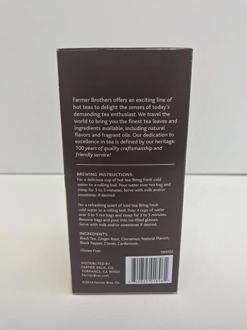 Farmer Brothers Premium: Chai Spice Hot Tea, 2/25 Ct Tea Boxes 5 Farmer Brothers Premium: Chai Spice Hot Tea, 2/25 Ct Tea Boxes - Image 3