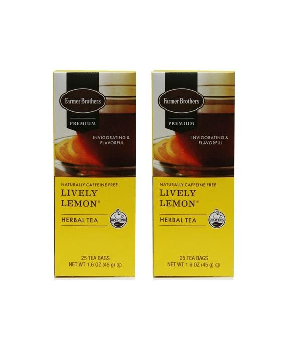 Farmer Brothers Premium: Lively Lemon Hot Tea, 2/25 Ct Tea Boxes 3 Farmer Brothers Premium: Lively Lemon Hot Tea, 2/25 Ct Tea Boxes