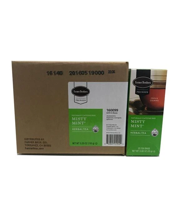Farmer Brothers Premium: Misty Mint Hot Tea, 6/25 Ct Tea Boxes 3 Farmer Brothers Premium: Misty Mint Hot Tea, 6/25 Ct Tea Boxes