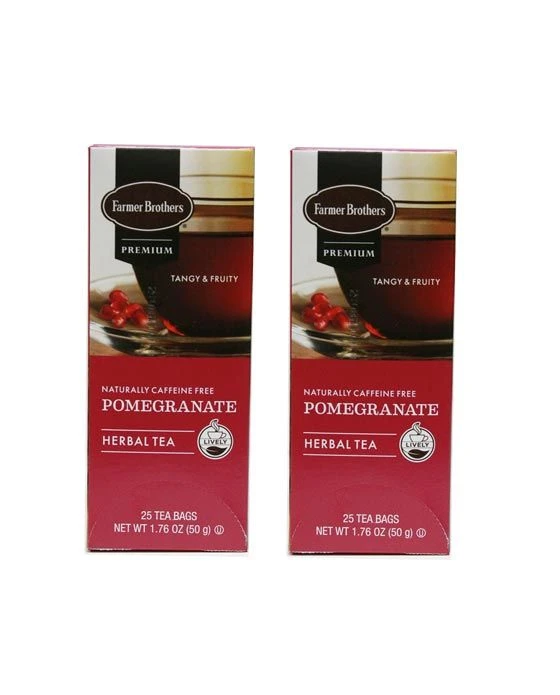 Farmer Brothers Premium: Pomegranate Hot Tea, 2/25 Ct Tea Boxes 3 Farmer Brothers Premium: Pomegranate Hot Tea, 2/25 Ct Tea Boxes