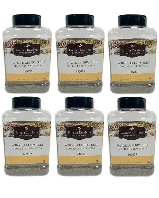 Farmer Brothers Whole Celery Seed (6 Bottles/1 Lb Ea.) 2 Farmer Brothers Whole Celery Seed (6 Bottles/1 Lb Ea.)