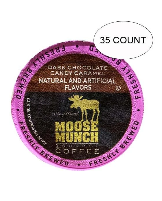 Moose Munch Coffee By Harry & David, Dark Chocolate Candy Caramel, 35 Single Serve Cups 3 Moose Munch Coffee By Harry & David, Dark Chocolate Candy Caramel, 35 Single Serve Cups