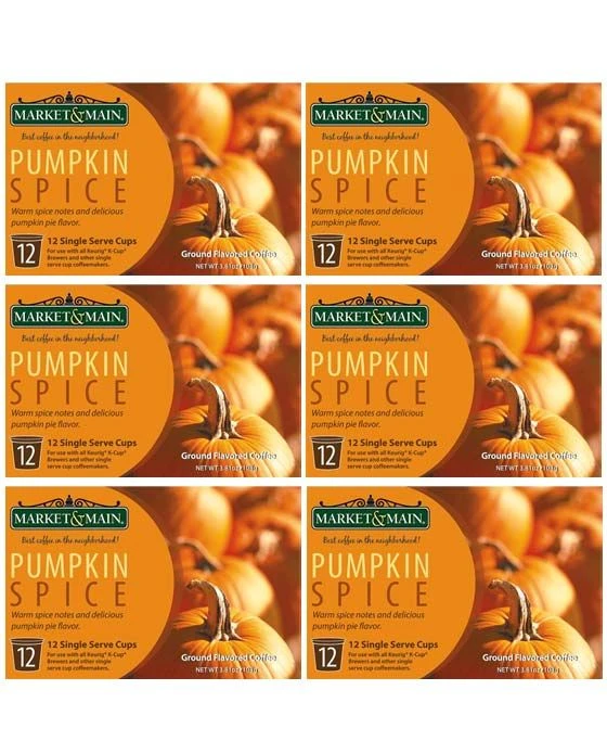 Market & Main Pumpkin Spice Compatible With Keurig K-cup Brewers, 6 Boxes (72 Cups) 3 Market & Main Pumpkin Spice Compatible With Keurig K-cup Brewers, 6 Boxes (72 Cups)