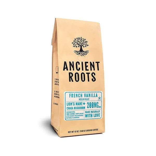 Ancient Roots French Vanilla Flavored Mushroom Coffee - French Vanilla Coffee By Corim Premium Blends (12 Ounces) 3 Ancient Roots French Vanilla Flavored Mushroom Coffee - French Vanilla Coffee By Corim Premium Blends (12 Ounces)