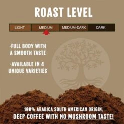 Ancient Roots Hazelnut Medium Roast Flavored Mushroom Ground CoffeeBy Corim Premium Blends (12 Ounces) -Koffee Express Shop ancient roots french vanilla flavored mushroom coffee french vanilla coffee2 2 1 1 1 1
