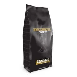 Brickhouse Ground Coffee, Chocolate Raspberry, 4/12 Oz Bags -Koffee Express Shop brickhouse ground coffee chocolate raspberry 12oz bag 1 1