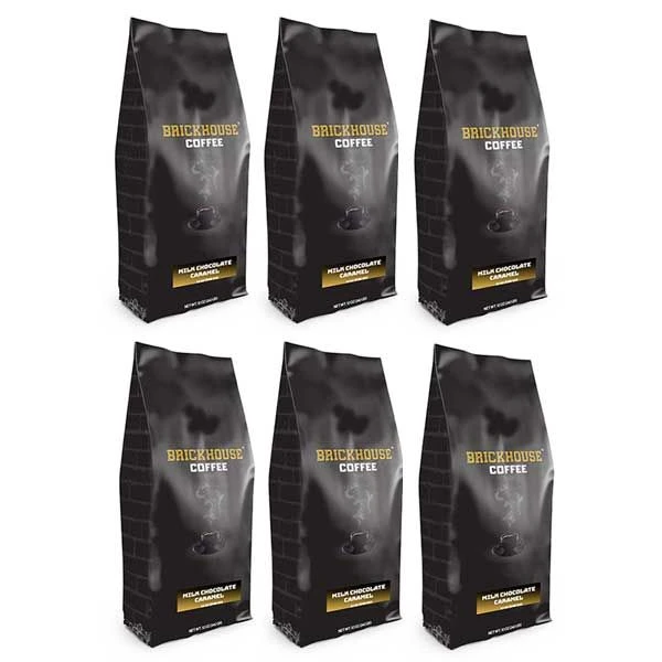 Brickhouse Ground Coffee, Milk Chocolate Caramel, 6/12 Oz Bags 3 Brickhouse Ground Coffee, Milk Chocolate Caramel, 6/12 Oz Bags