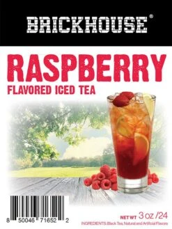 Brickhouse Raspberry Flavored Iced Tea, 24/3 Oz Packets, Loose Leaf With Filters -Koffee Express Shop brickhouse raspberry flavored iced tea 2