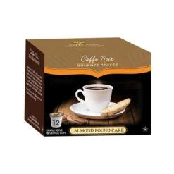 Caffe Noir Gourmet Coffee Almond Pound Cake, Single Serve Beverage Cups, 6 Box 12 Count Each -Koffee Express Shop caffe noir gourment coffee almond pound cake 12 ct