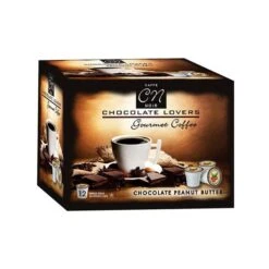 Caffe Noir Gourmet Coffee Chocolate Peanut Butter, Single Serve Beverage Cups, 6 Box 12 Count Each -Koffee Express Shop caffe noir gourment coffee chocolate peanut butter 12 ct