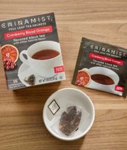China Mist - Cranberry Blood Orange Organic Black Full Leaf Tea Sachet, 15 Count -Koffee Express Shop china mist cranberry blood orange organic black full leaf tea sachet 15 count 1