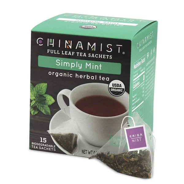 China Mist - Simply Mint Herbal Full Leaf Tea Sachet, 15 Count Box 3 China Mist - Simply Mint Herbal Full Leaf Tea Sachet, 15 Count Box