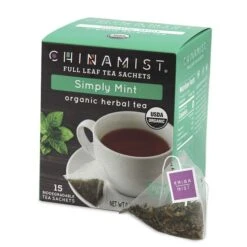 China Mist - Simply Mint Herbal Full Leaf Tea Sachet, 2 Boxes 15 Count Each -Koffee Express Shop china mist simply mint herbal full leaf tea sachet 15 count box1 2