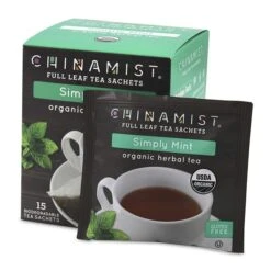 China Mist - Simply Mint Herbal Full Leaf Tea Sachet, 4 Boxes 15 Count Each -Koffee Express Shop china mist simply mint herbal full leaf tea sachet 15 count box 2 1