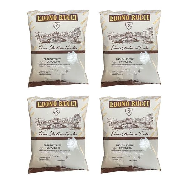 Edono Rucci English Toffee Cappuccino Mix, 4 Bags (2 Lb Each) 3 Edono Rucci English Toffee Cappuccino Mix, 4 Bags (2 Lb Each)