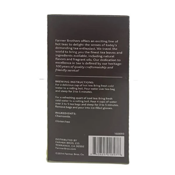 Farmer Brothers Premium: Chamomile Hot Tea, 6/25 Ct Tea Boxes 6 Farmer Brothers Premium: Chamomile Hot Tea, 6/25 Ct Tea Boxes - Image 4