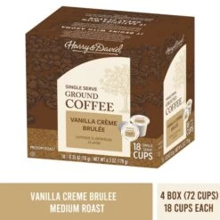 Harry & David Vanilla Creme Brulee Single Serve Coffee, 4/18 Count -Koffee Express Shop harrydavidvanillss1