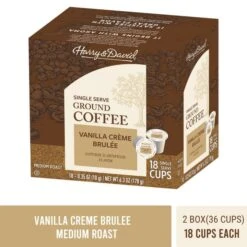 Harry & David Vanilla Creme Brulee Single Serve Coffee, 2/18 Count -Koffee Express Shop harrydavidvanillss2