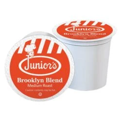 Junior's Most Fabulous Brooklyn Blend, Medium Roast Single Single Serve 18 Ct -Koffee Express Shop juniors most fabulous brooklyn blend medium roast single single serve 100 ct 1