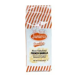 Junior's Most Fabulous French Vanilla, Medium Roast Ground Coffee, 2/12 Oz Bags 6 Junior's Most Fabulous French Vanilla, Medium Roast Ground Coffee, 2/12 Oz Bags -Koffee Express Shop juniors most fabulous french vanilla ground coffee 12 oz bag 1