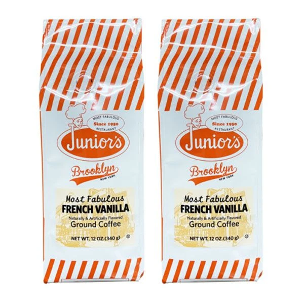 Junior's Most Fabulous French Vanilla, Medium Roast Ground Coffee, 2/12 Oz Bags 3 Junior's Most Fabulous French Vanilla, Medium Roast Ground Coffee, 2/12 Oz Bags