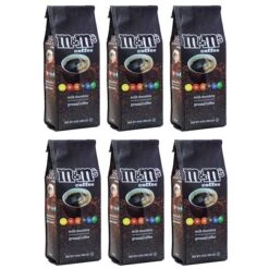 M&M's Milk Chocolate, Naturally And Artificially Flavored Ground Coffee, (6 Bags/10 Oz) -Koffee Express Shop m ms milk chocolate naturally and artificially flavored ground coffee 6 bags