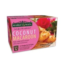 Market & Main Coconut Macaroon Single Serve Coffee Cups, 6 Boxes (72 Cups) 11 Market & Main Coconut Macaroon Single Serve Coffee Cups, 6 Boxes (72 Cups) -Koffee Express Shop market main onecup coconut macaroon compatible with keurig k cup brewers 12 count 1