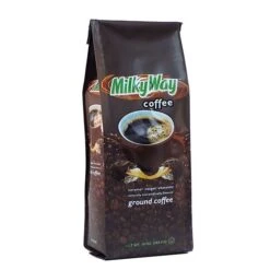 Milky Way Caramel, Nougat And Chocolate, Naturally And Artificially Flavored Ground Coffee,4/10 Oz Bags -Koffee Express Shop milky way caramel nougat chooclate flavored ground coffee 10 ounce 1 1