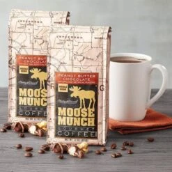 Moose Munch Coffee By Harry & David, Milk Chocolate Peanut Butter, 100 Single Serve Cups -Koffee Express Shop moosemunchpeanutbutter 1