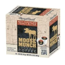 Moose Munch Northwest, Chocolate Caramel, Chocolate Peanut Butter, Maple Vanilla 4/18 Ct Boxes -Koffee Express Shop peanutbutter2 4