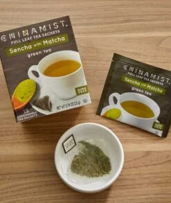 China Mist Sencha With Matcha Green Tea Sachets, 15 Count Box - Biodegradable And Individually Wrapped -Koffee Express Shop sachet senchamatcha1 1
