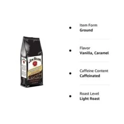 Jim Beam Bourbon Vanilla Bourbon Flavored Ground Coffee, 1 Bag (12 Oz) -Koffee Express Shop vanilla